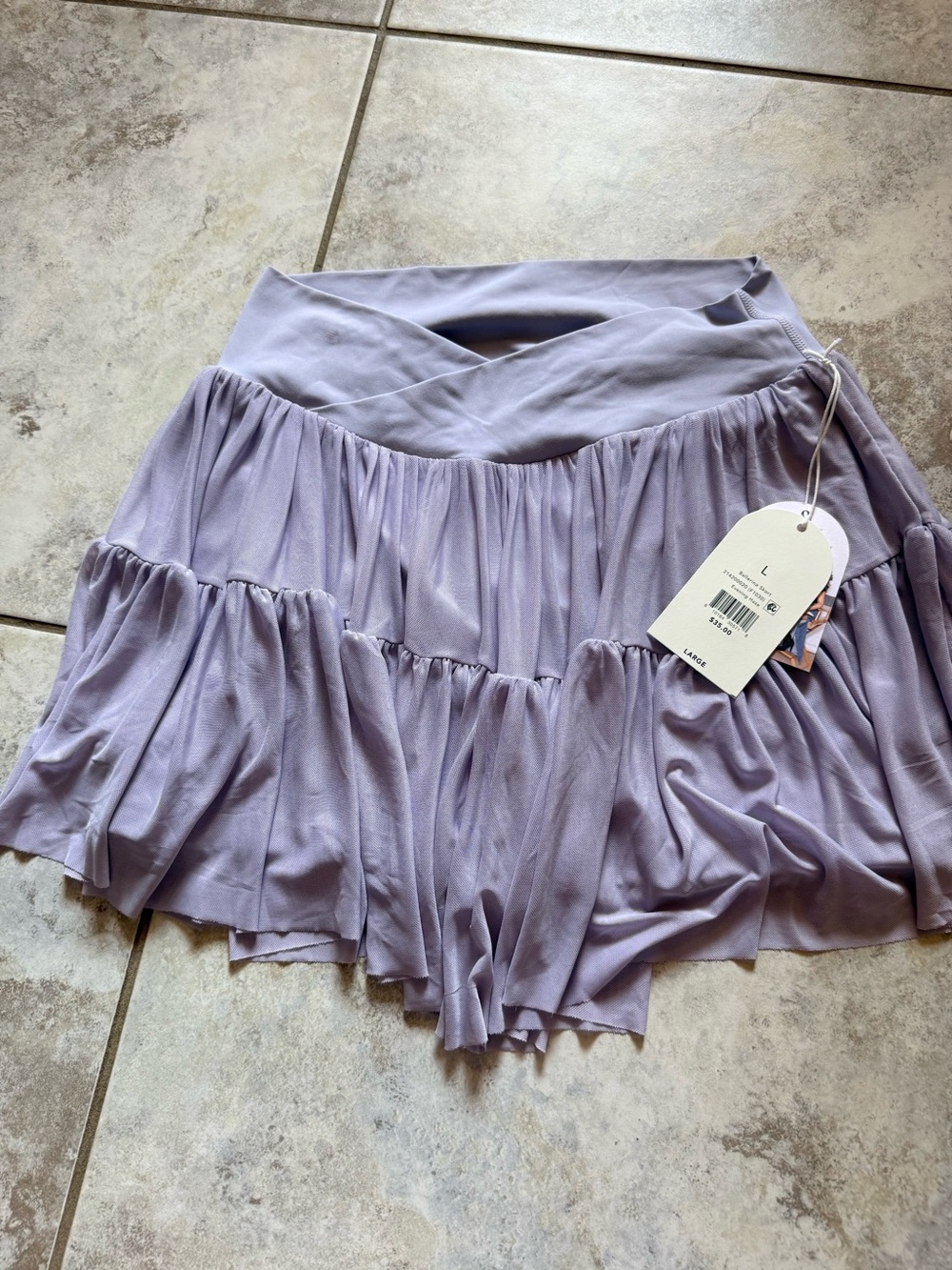 BLOGILATES Lilac Tiered Ruffle Skort